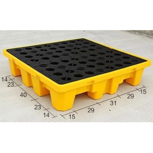 4 Drum Spill Containment Pallet with drain