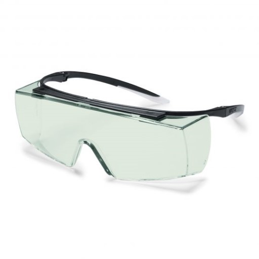 uvex super f OTG, light green lens – black/white eyewear