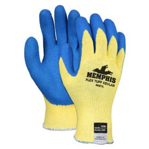 MCR Safety Kevlar 10 Gauge Gloves with Blue Latex Coated Palm & Fingers