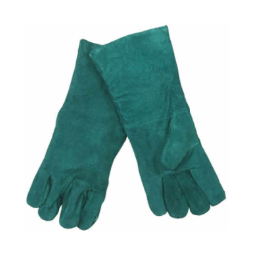 Cowhide Green Welding 13 Inches Gloves with Additional Layer Inside – (Dozen)