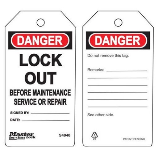 Master Lock Danger Lock Out Before Maintenance or Service Repair Safety Tags – (Bag of 6’s)