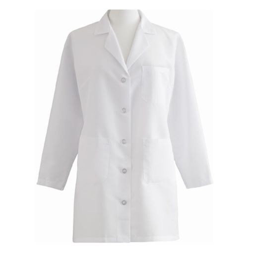 Reusable Long Sleeve White Lab Coat (Metal Press Button)