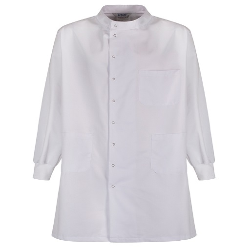 Cleanroom White Lab Coat with Mandarin Collar (ESD Smock)