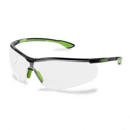 uvex sportstyle, PC clear lens – black/green eyewear