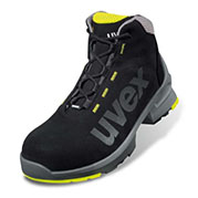 uvex 1 8545 lace-up safety boots S2 SRC (Black/Lime)