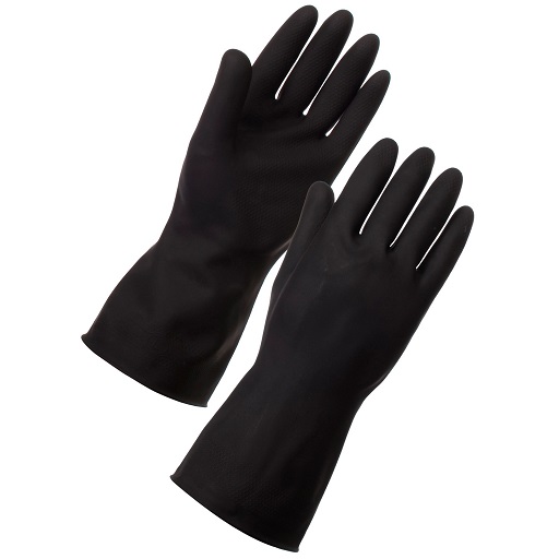 General Purpose Black Rubber Gloves 13 Inches Long – (Dozen)