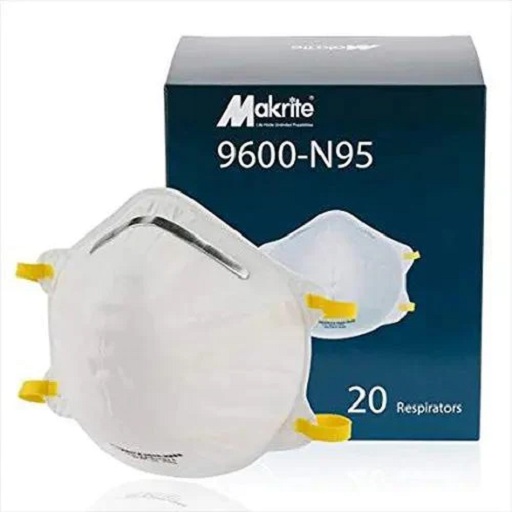 Makrite 9600 N95 Foldable Cup Shape Masks – (Box of 20’s)