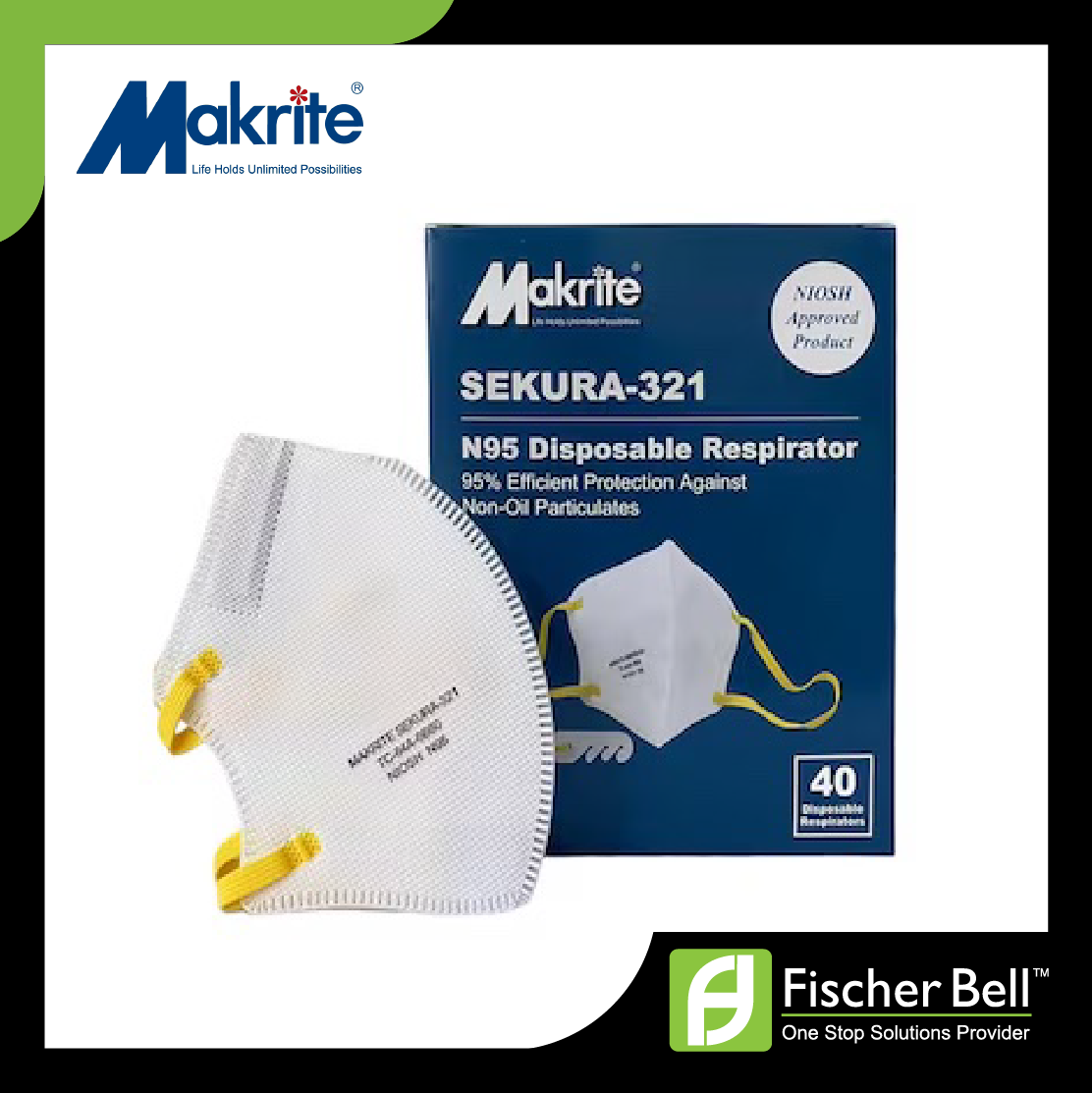 MAKRITE SEKURA-N95 Vertical Fold Mask (Individually Packed)