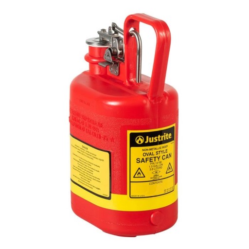 Justrite 1 Gallon Oval Polyethylene Safety Can For Flammables