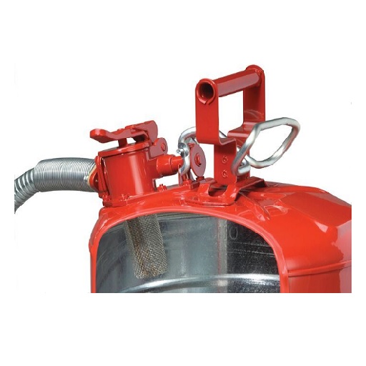Justrite 5 Gallon, Type II, AccuFlow, Red Steel Safety Can for Flammables with Metal Hose