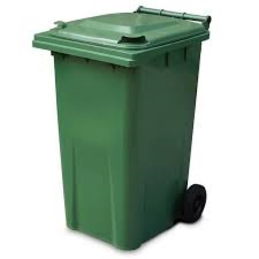 60L mobile wheeled plastic bin