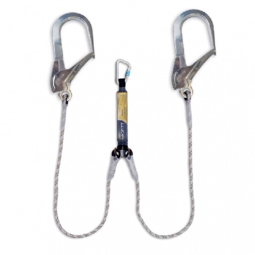 Irudek 373 Double Lanyard with Shock Absorber & Karabiner (Total Length:180cm)