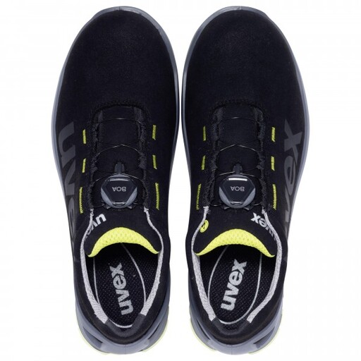 uvex 1 6565 low cut safety shoes S1 SRC with BOA? Fit System Fit System (black/lime)