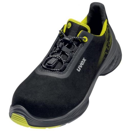 uvex 1 G2 6844 low cut safety shoes S2 SRC ESD (Black/Lime)