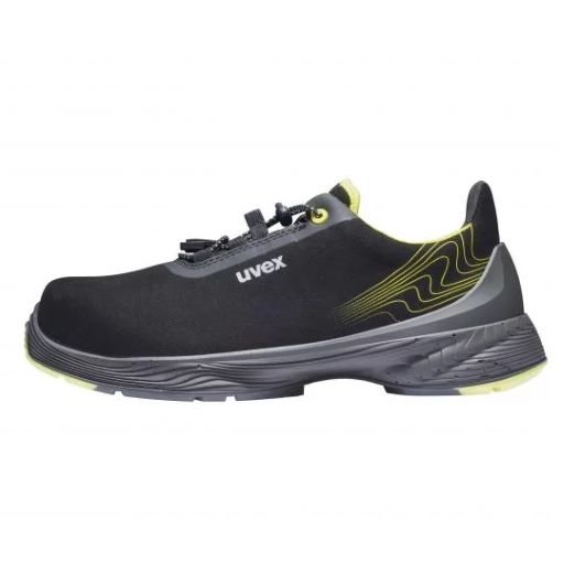 uvex 1 G2 6844 low cut safety shoes S2 SRC ESD (Black/Lime)