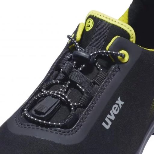 uvex 1 G2 6844 low cut safety shoes S2 SRC ESD (Black/Lime)