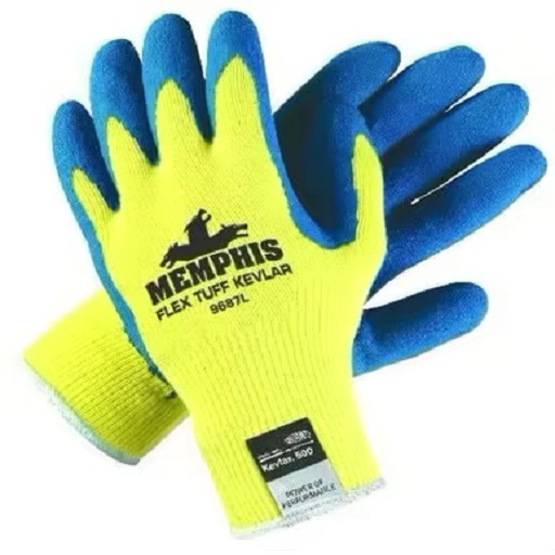 MCR Safety Kevlar 10 Gauge Gloves with Blue Latex Coated Palm & Fingers