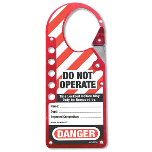 Master Lock 427 Red Labelled Snap-On Lockout Hasp