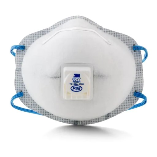 3M 8577 P95 Masks with Valve and Nuisance Level Organic Vapour Relief – (Box of 10’s)