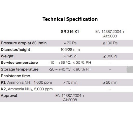 Sundstrom SR 316 Gas Filter (K1)