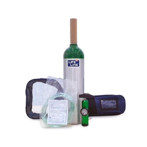 Oxygen Therapy Set (Includes 2.8L Cylinder, Regulator, Mask, 7ft Hose, Carrying Bag)